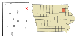 Fayette County Iowa Incorporated and Unincorporated areas Clermont Highlighted